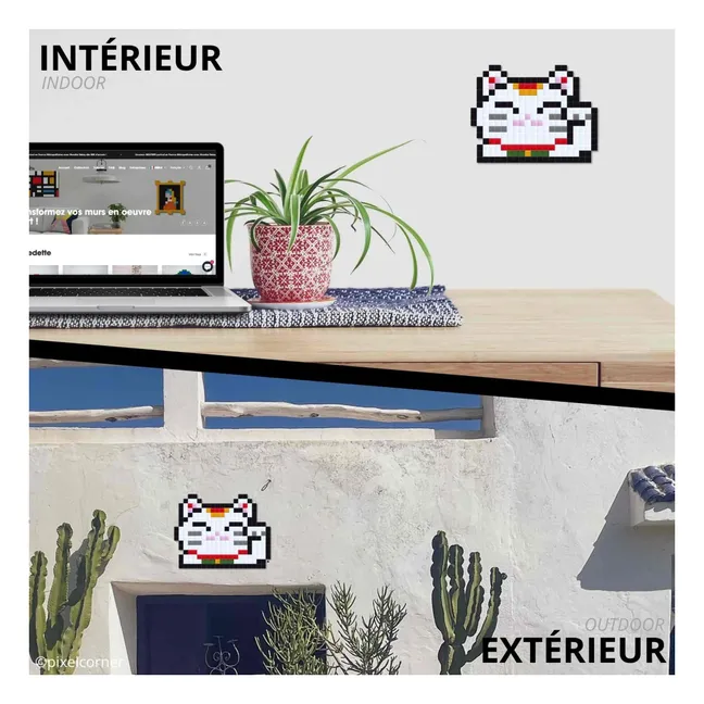 Pixel Art Kit - Lucky Cat | Blanc