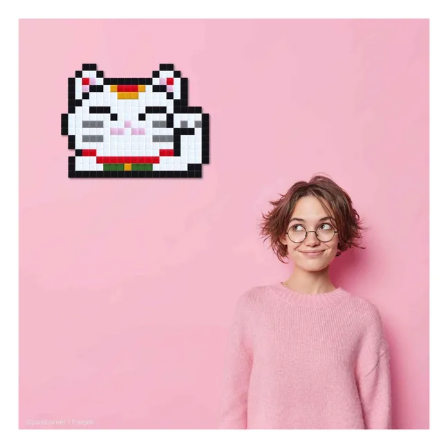 Pixel Art Kit - Lucky Cat | Blanc