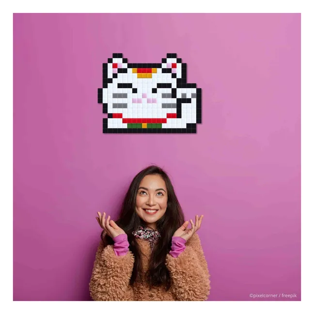 Pixel Art Kit - Lucky Cat | Blanc