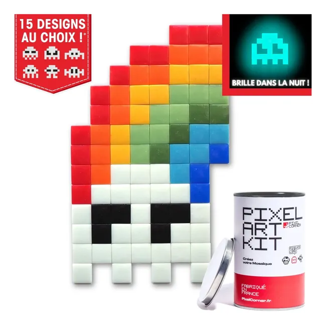 Pixel Art Kit phosphorescent - Rainbow in the Dark