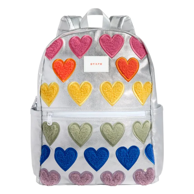 Sac à Dos Kan Travel Cœurs en Peluche | Gris argent