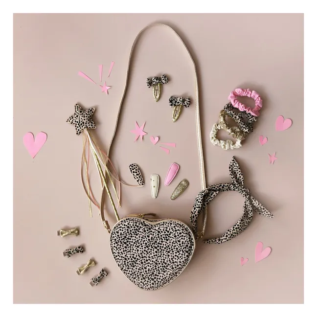 Lot de 4 Minis Barrettes Nœuds Léopard | Beige