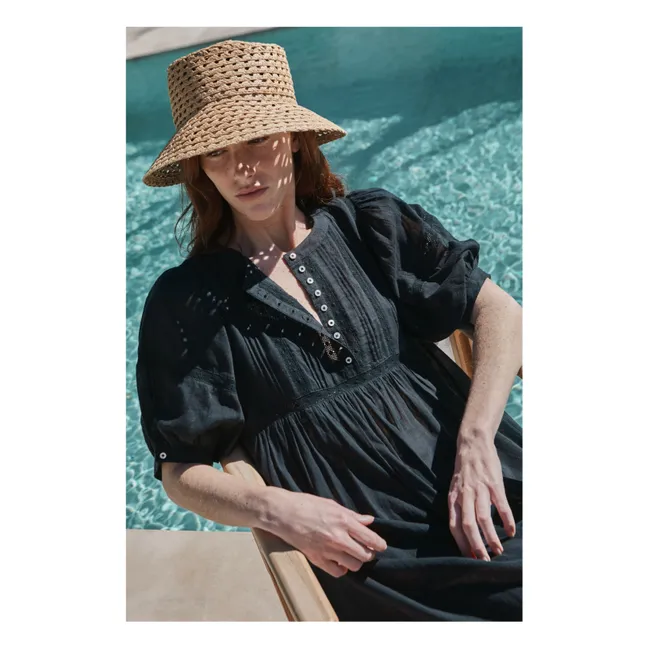 Robe Dentelle Gaze de Coton | Noir