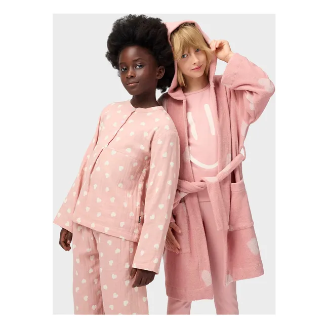 Pijama de algodón orgánico Lue Smiley | Rosa empolvado