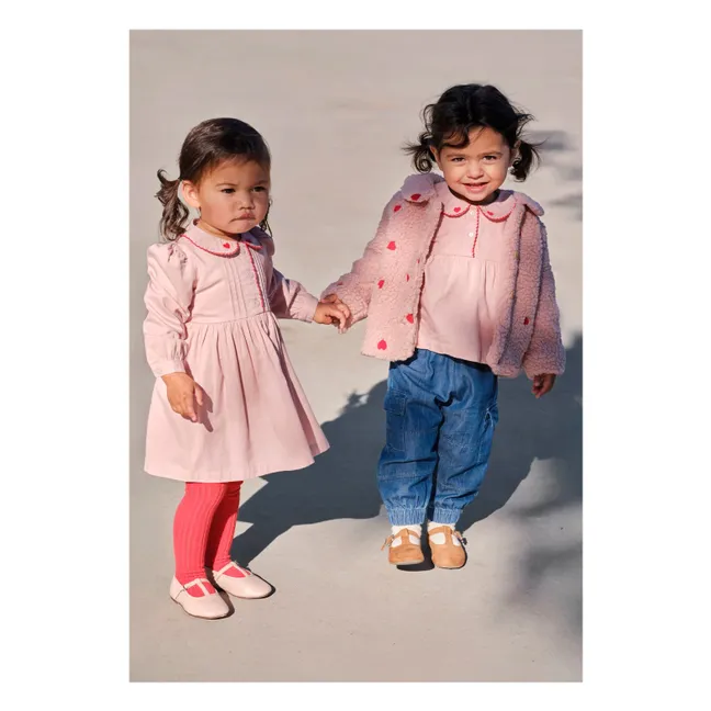 Bluse Kragen Edie Herzen Bio-Baumwolle | Puderrosa
