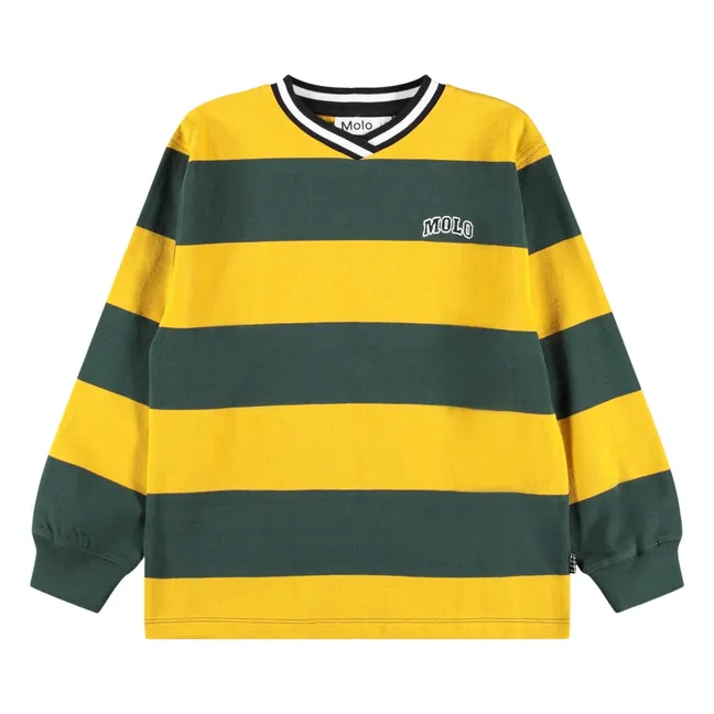 Relzo Striped Organic Cotton T-shirt | Yellow