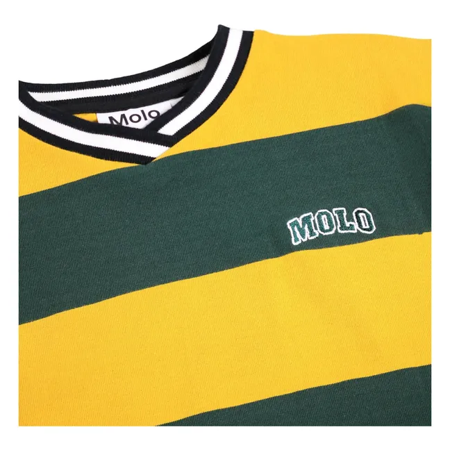Relzo Striped Organic Cotton T-shirt | Yellow