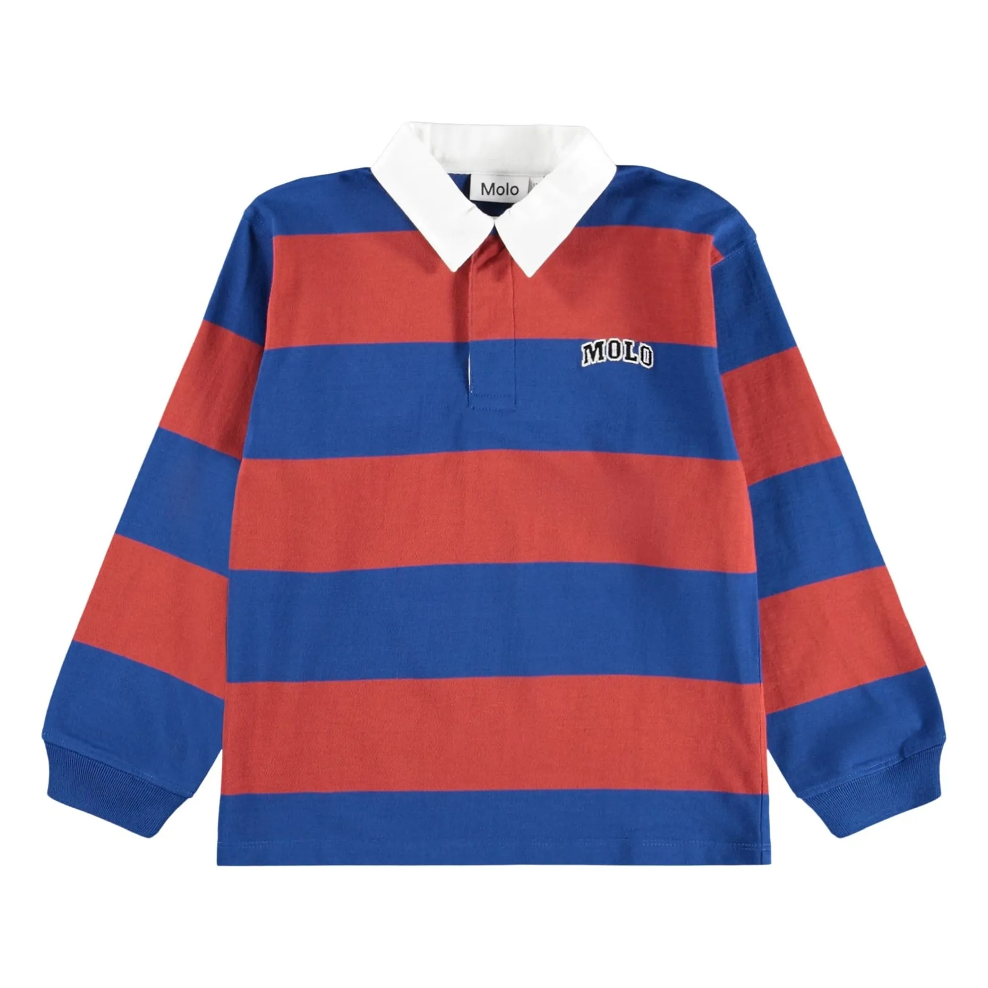 Molo Blue Relz Striped Organic Cotton Polo