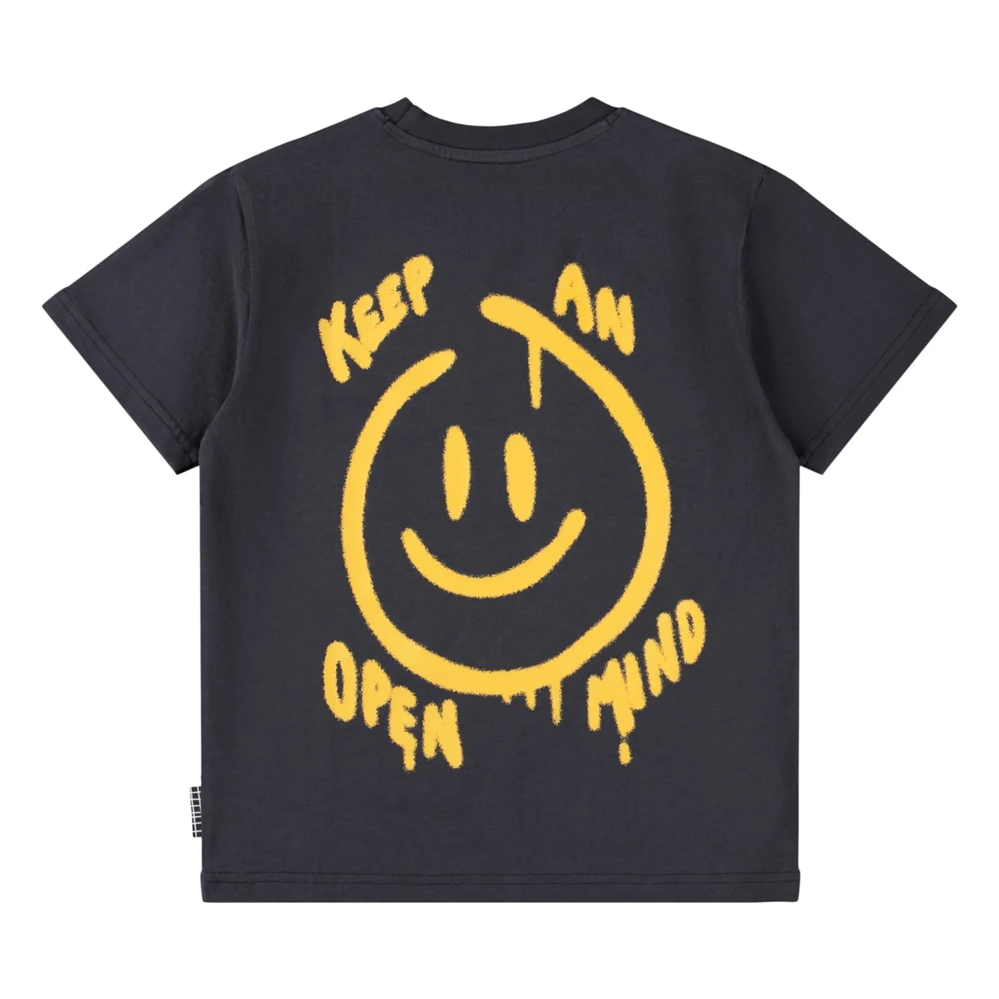 Molo Black Railey Smiley Open Mind T-Shirt Organic Cotton