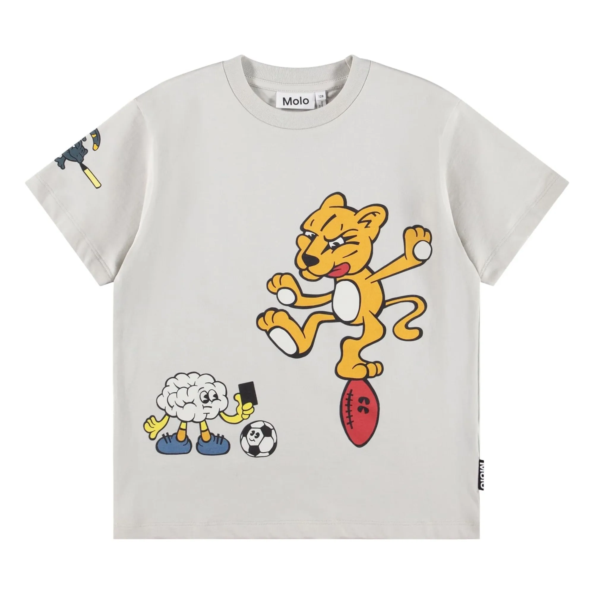 Molo Grey Riley Curious Friend Organic Cotton T-Shirt
