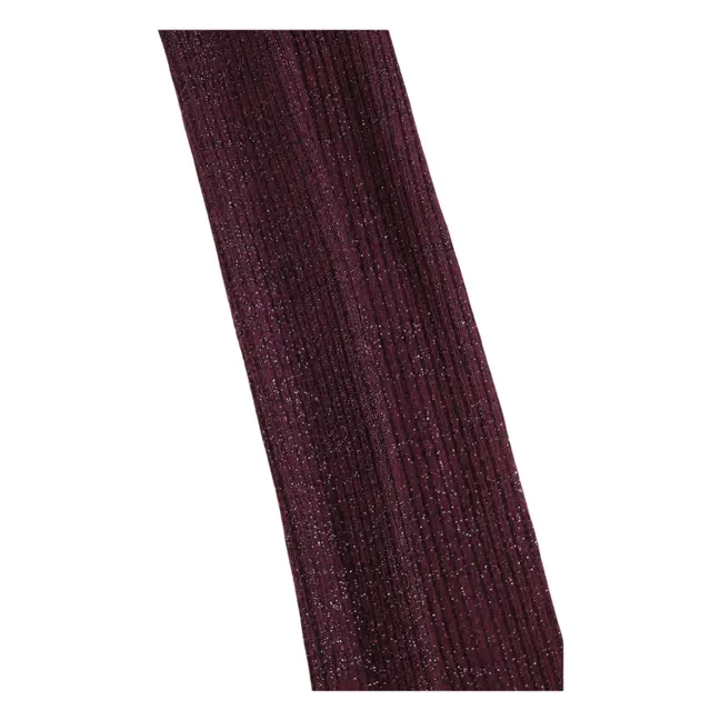 Sequined tights | Burgundy