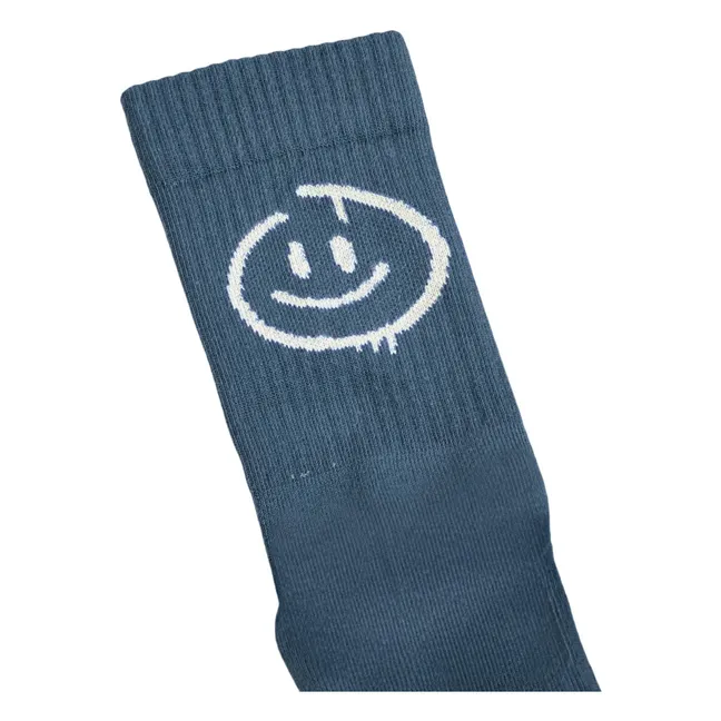 Lot de 2 Paires de Chaussettes Norman Smiley | Bleu