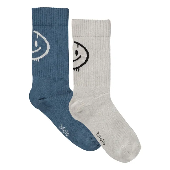 Calcetines Norman Smiley 2-Pack | Azul
