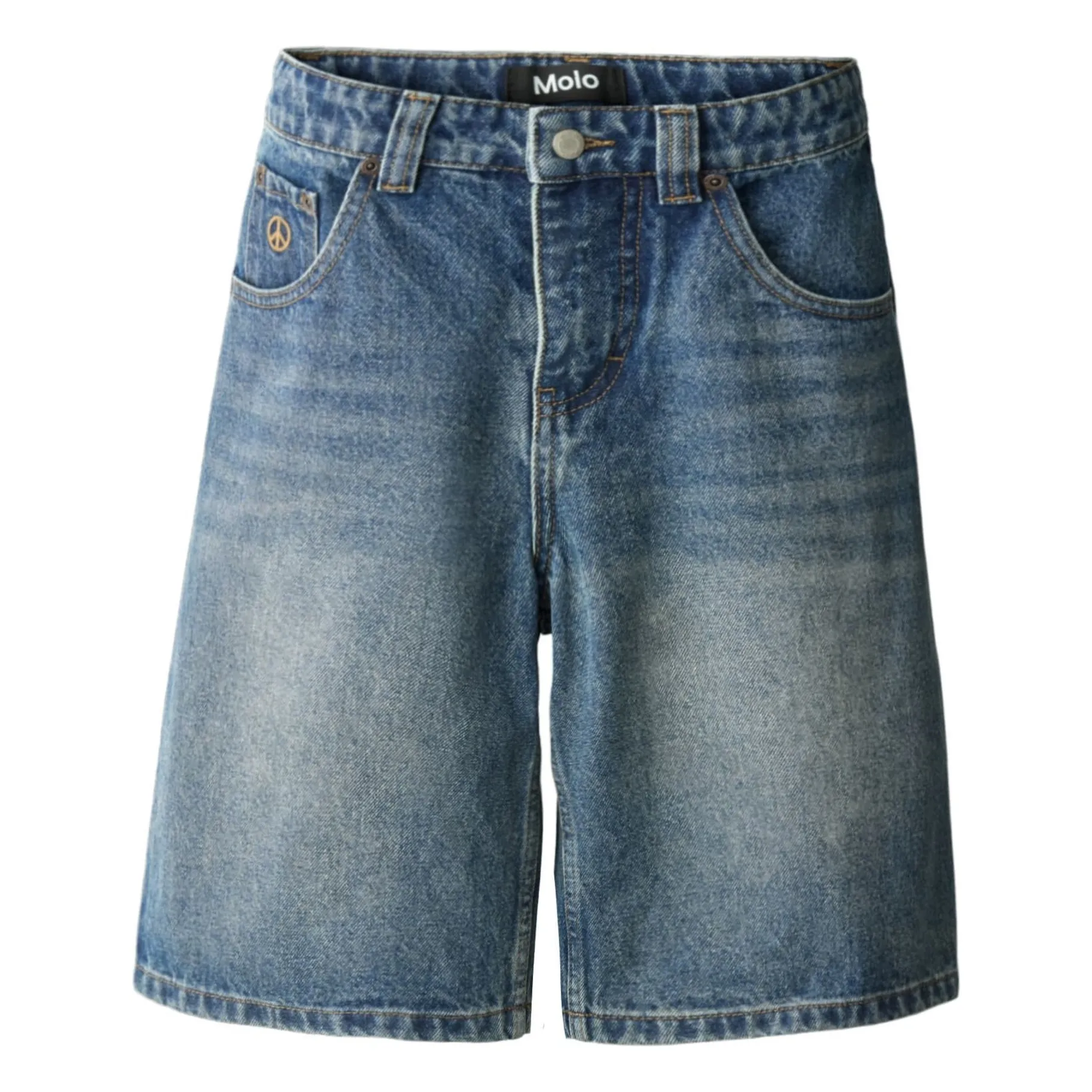 Molo Blue Alphie Denim Organic Cotton Bermuda Shorts