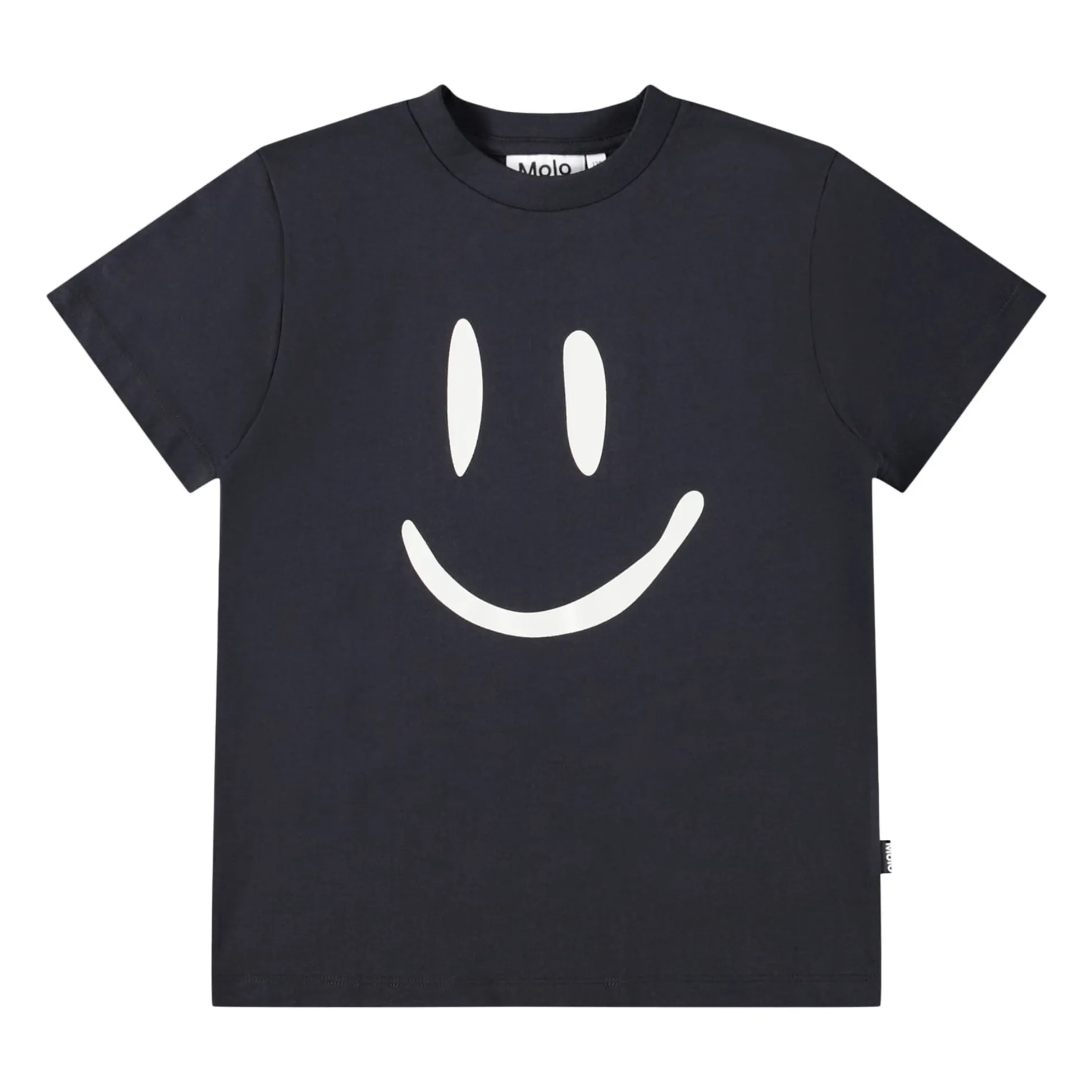 Molo Black Roxo Smiley Organic Cotton T-Shirt
