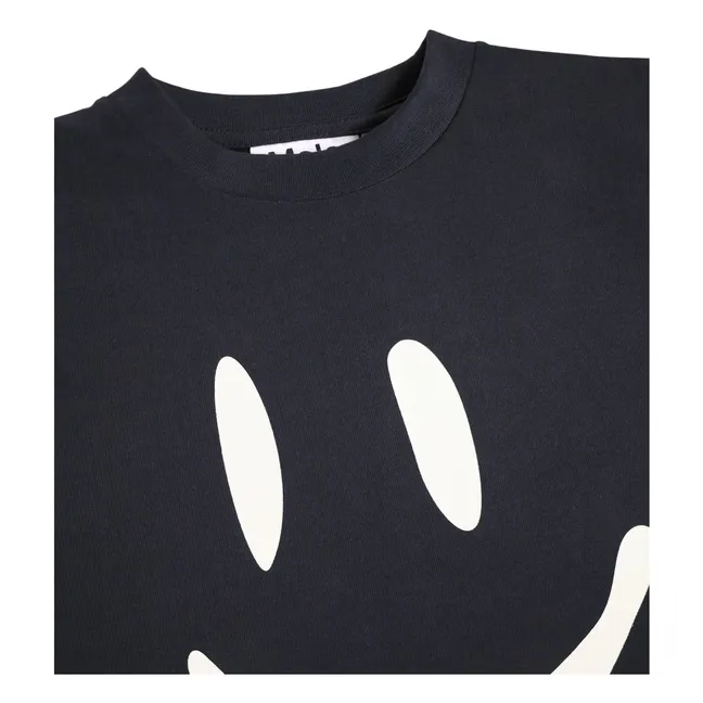 Camiseta de algodón orgánico Roxo Smiley | Negro