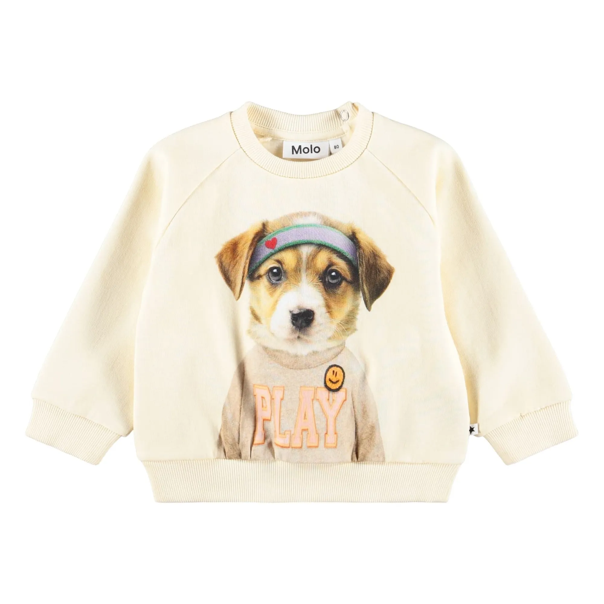 Molo Ivory Organic Cotton Disc Dog Sweater