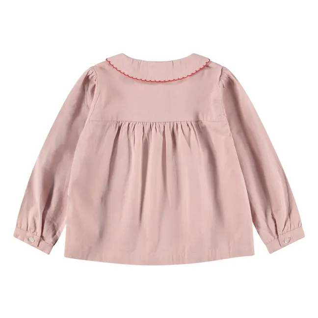 Bluse Kragen Edie Herzen Bio-Baumwolle | Puderrosa