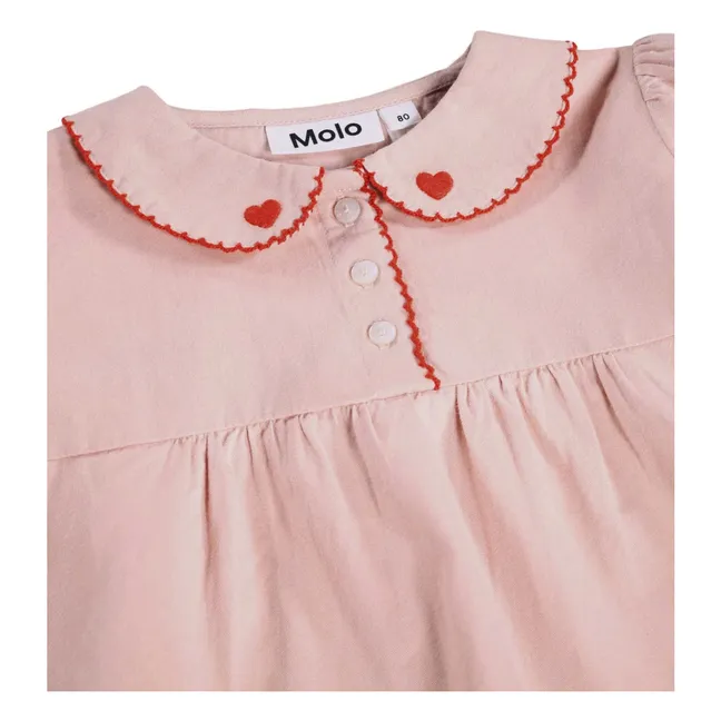 Bluse Kragen Edie Herzen Bio-Baumwolle | Puderrosa