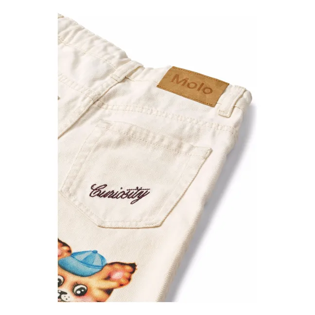 Jeans Aiden Herzen Bio-Baumwolle | Elfenbeinfarben