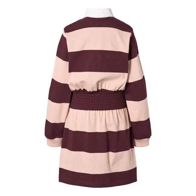Polokleid Carlott Gestreift Bio-Baumwolle | Braun
