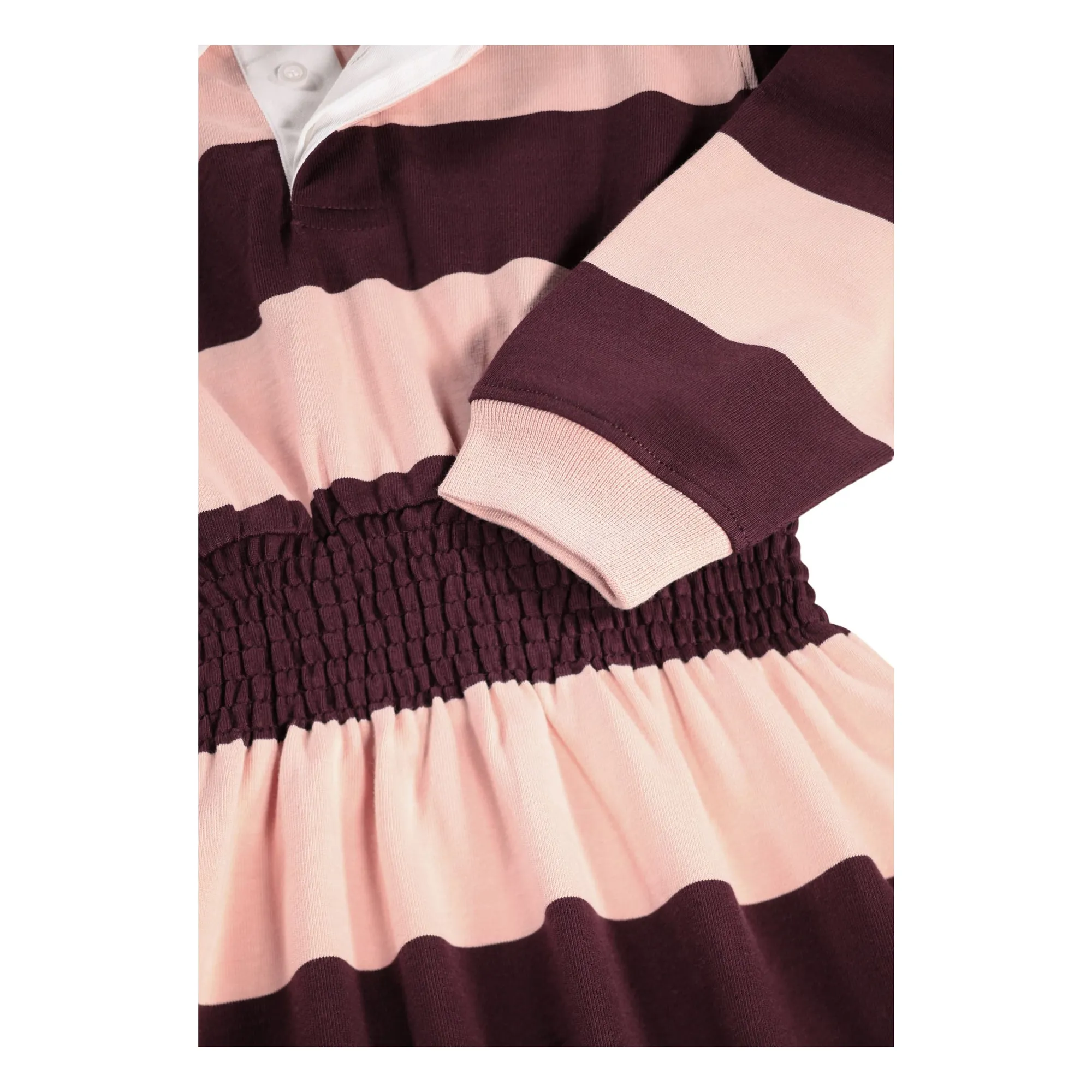 Robe Polo Carlott Rayée Coton Bio | Marron- Image produit n°4
