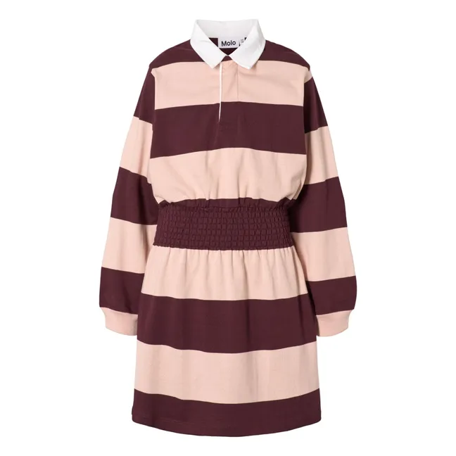 Polokleid Carlott Gestreift Bio-Baumwolle | Braun