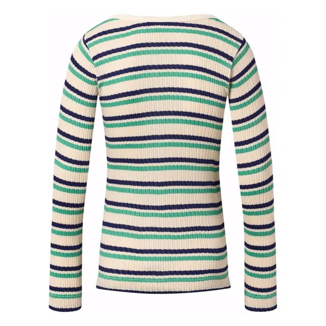 T-shirt Ruby Rayé Coton Bio | Crème