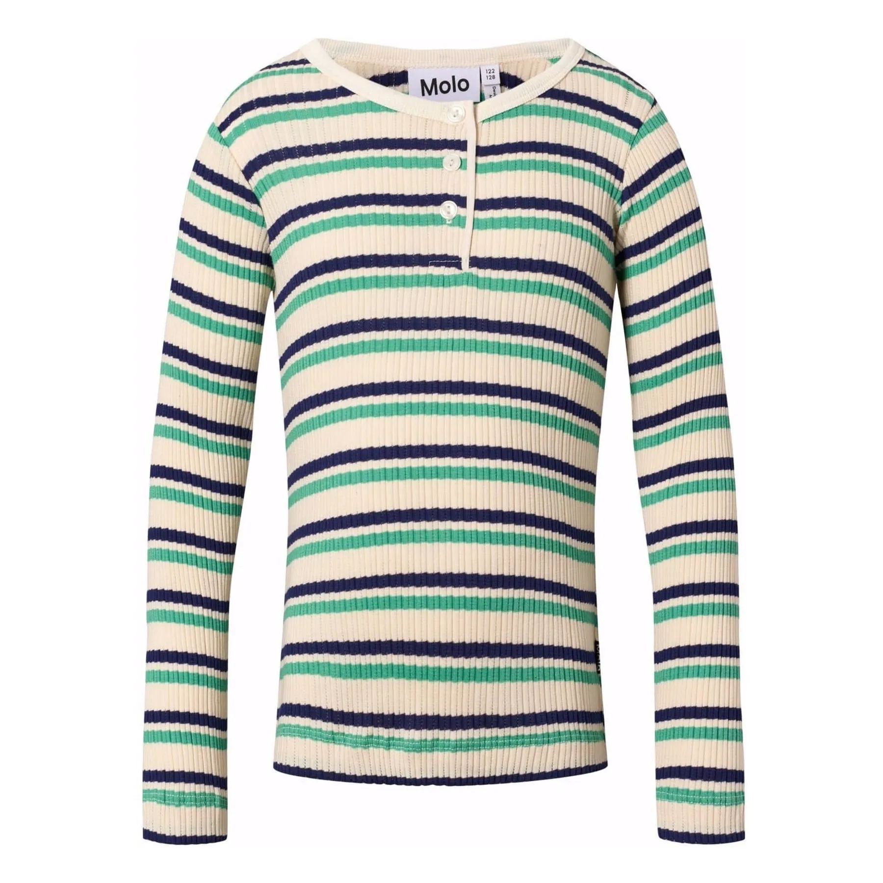 Molo Cream Ruby Striped Organic Cotton T-Shirt