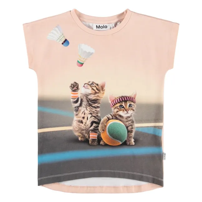 Camiseta Ragnhilde Gatos Algodón orgánico | Rosa Pálido