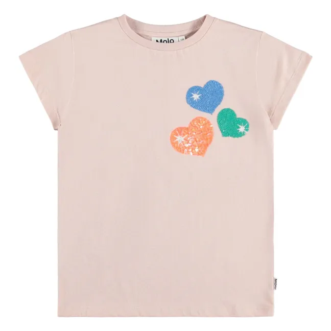 T-Shirt Ranva Herzen Bio-Baumwolle | Blassrosa