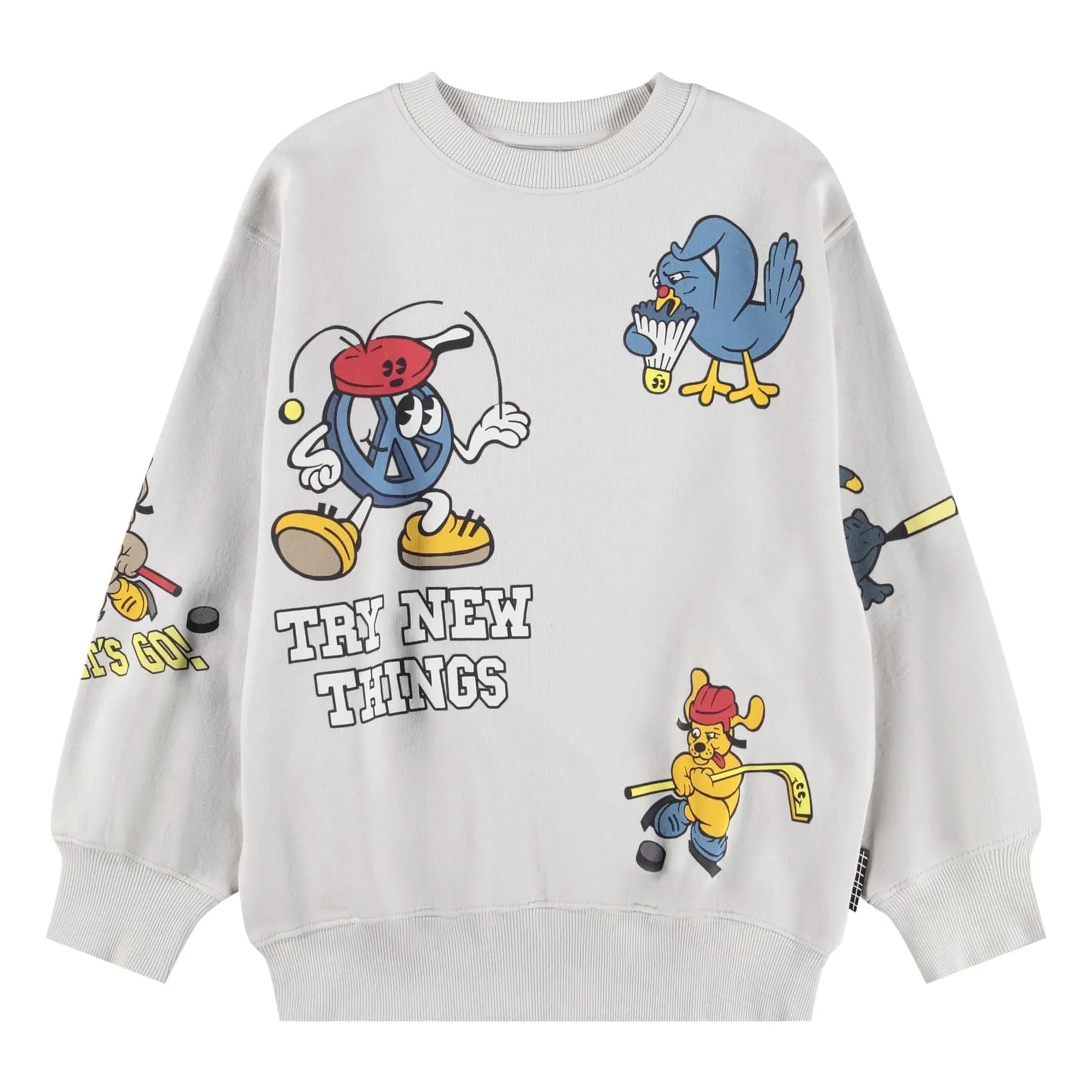 Molo White Monti Try New Things Organic Cotton Sweater