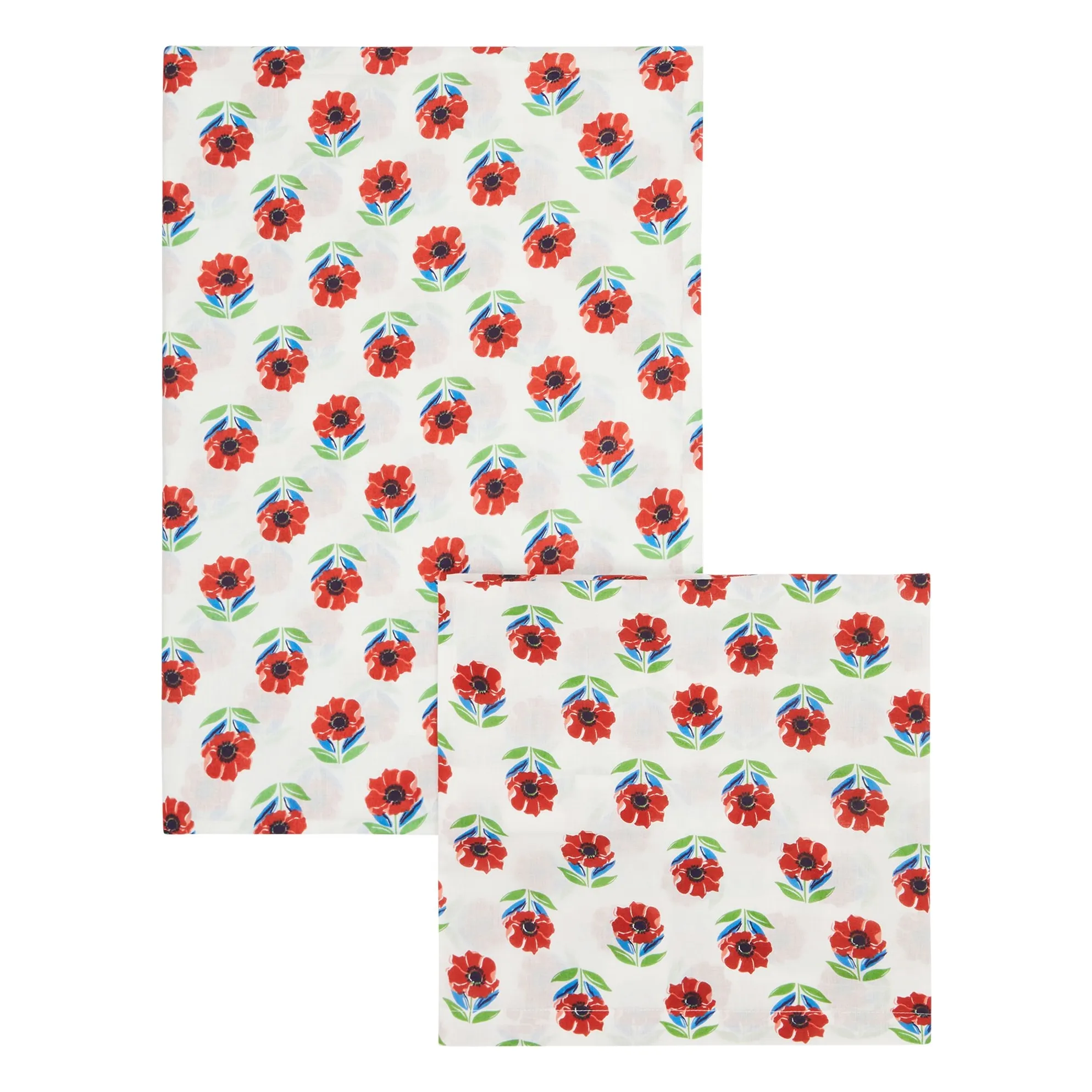 Lucas Du Tertre Red Anemon Bouti Bed Linen Set