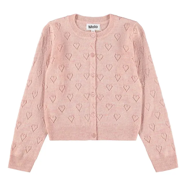 Gilet Gillian Cœurs | Rose poudré