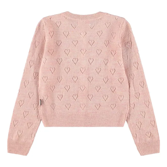 Gilet Gillian Cœurs | Rose poudré