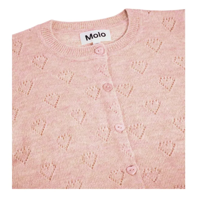 Gilet Gillian Cœurs | Rose poudré