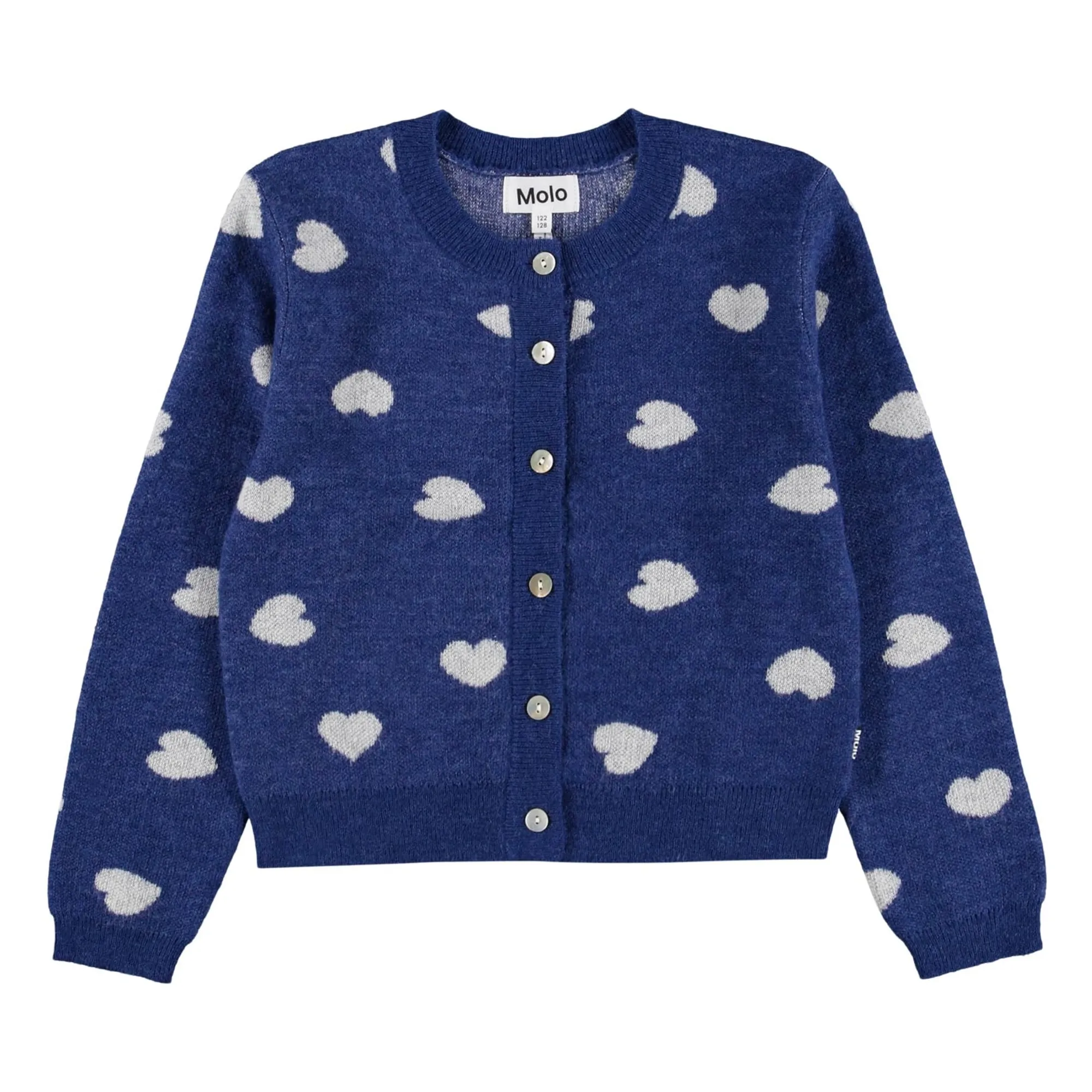 Molo Navy Blue Ginny Cœurs Cardigan