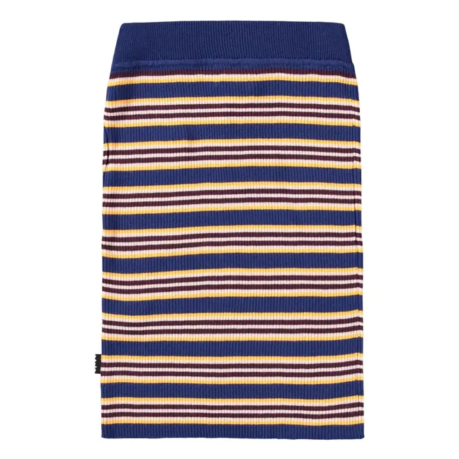 Jupe Benitta Rayée Coton Bio | Bleu marine