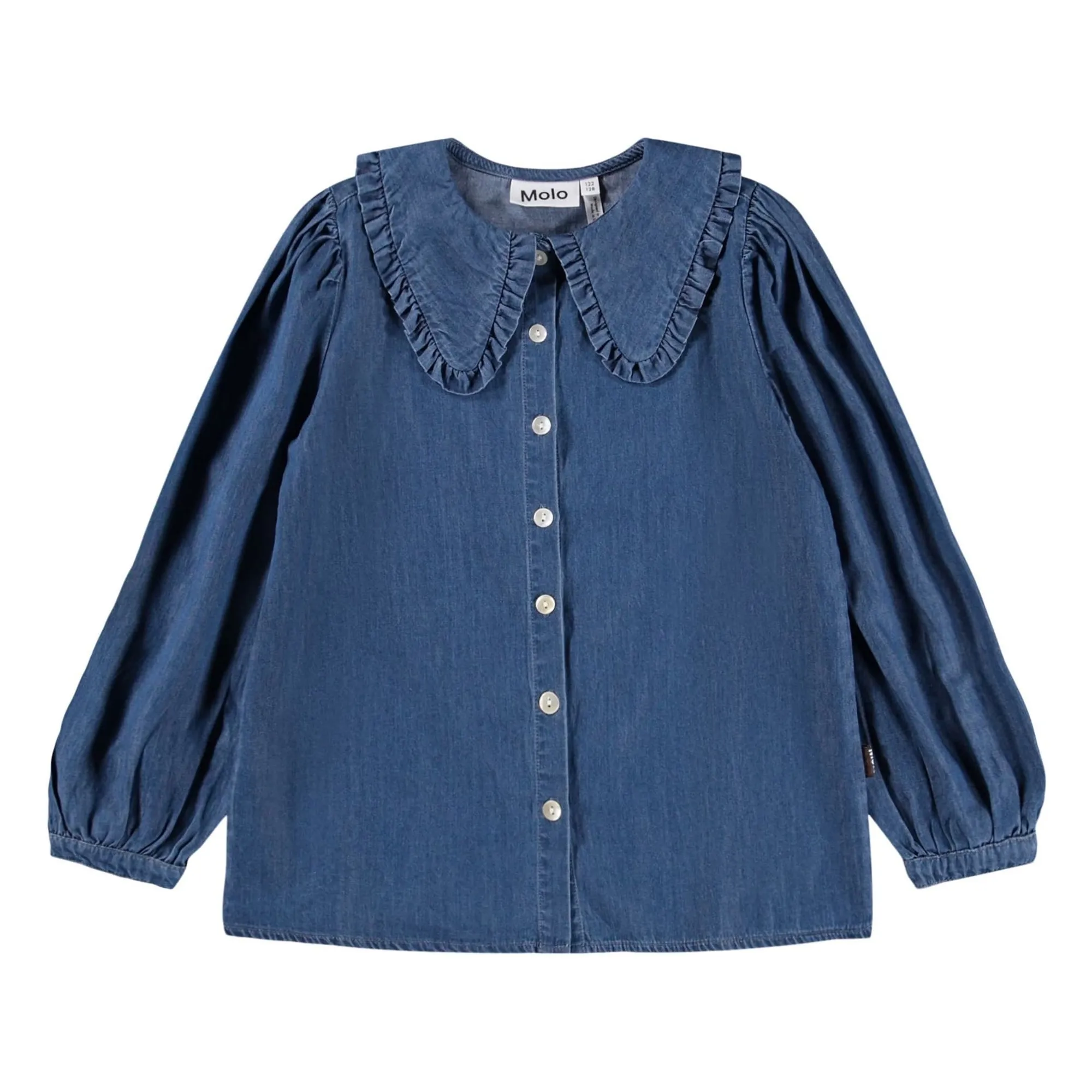 Molo Blue Robbin Denim Collar Blouse Organic Cotton