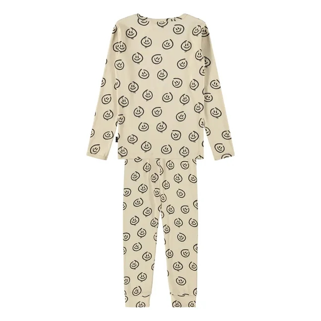Pijama de algodón orgánico Lue Smiley | Amarillo palo