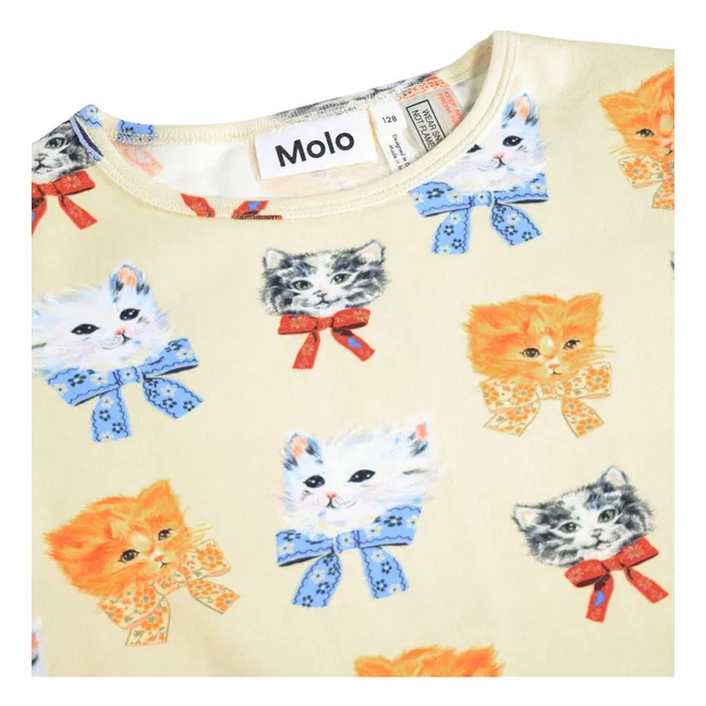 Pyjama Lue Chats Coton Bio | Blanc - Ivoire