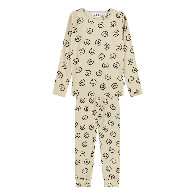 Pijama de algodón orgánico Lue Smiley | Amarillo palo