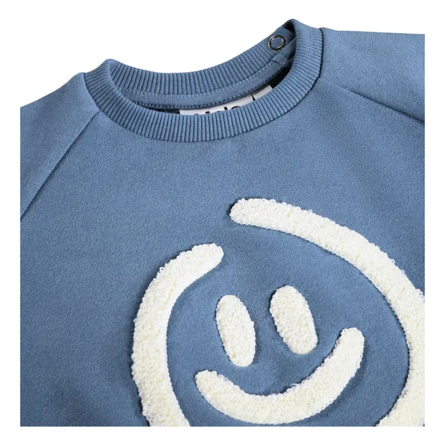 Pull Disc Smiley Coton Bio | Bleu Clair