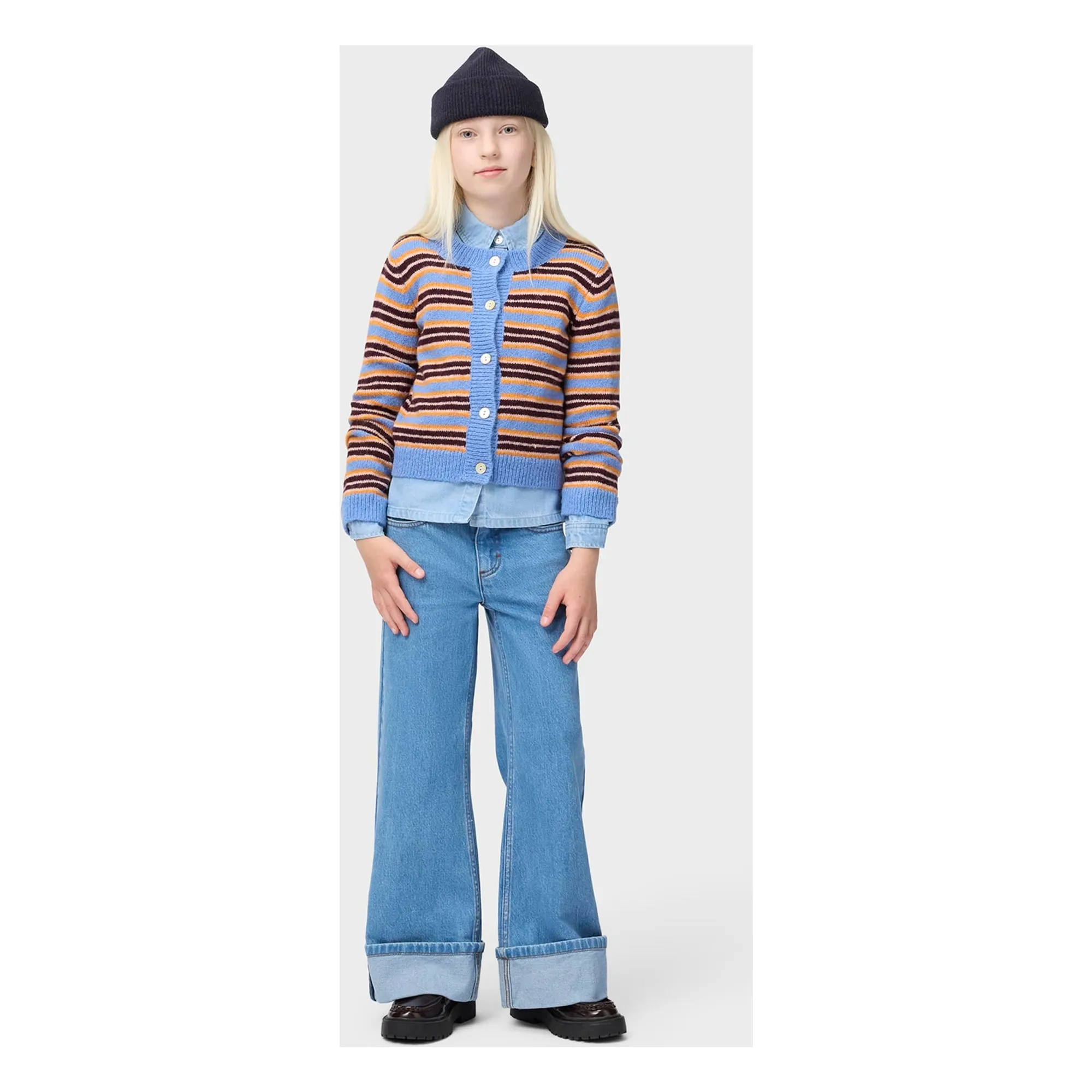 Gilet Geraldine Rayé | Bleu Clair- Image produit n°1