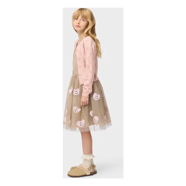 Gilet Gillian Cœurs | Rose poudré