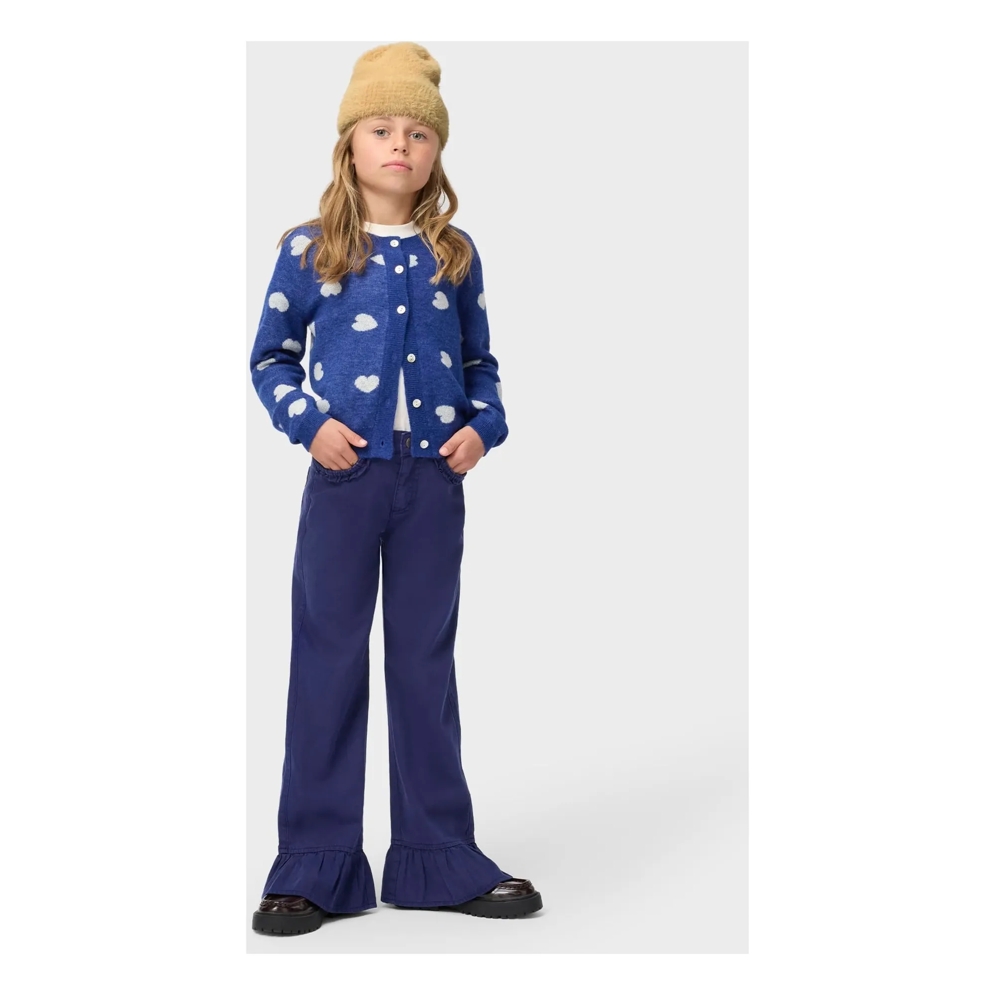 Gilet Ginny Cœurs  | Bleu marine- Image produit n°1