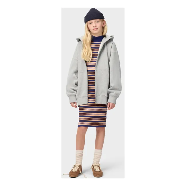 Jupe Benitta Rayée Coton Bio | Bleu marine