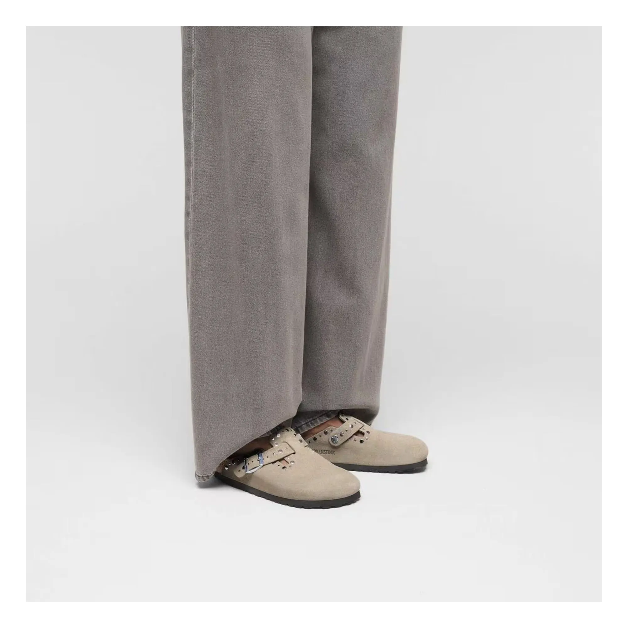 Sabots Boston Rivets Suède | Taupe- Image produit n°2