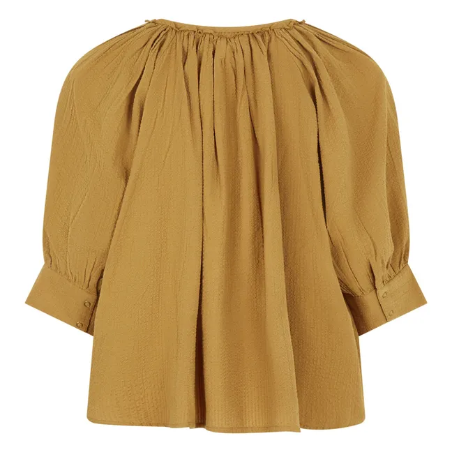 Blusa Emilia Dobby a rayas | Beige