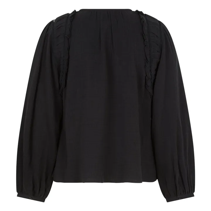 Blouse Evita Crépon | Noir- Image produit n°1